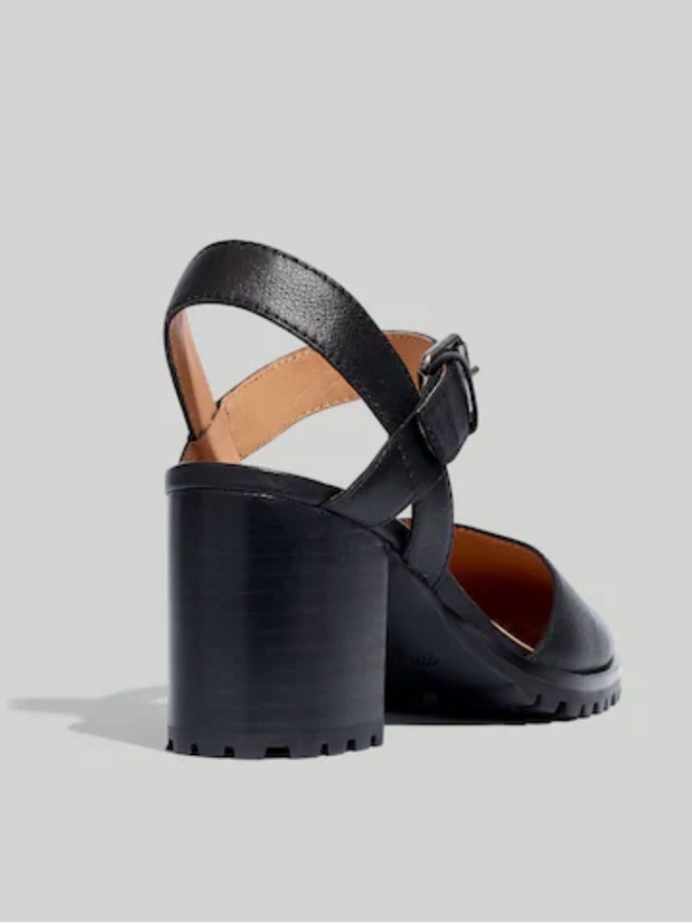 Madewell Black The Claudie Leather Block Heel Mary Jane Ankle Strap 10 - Picture 4 of 9